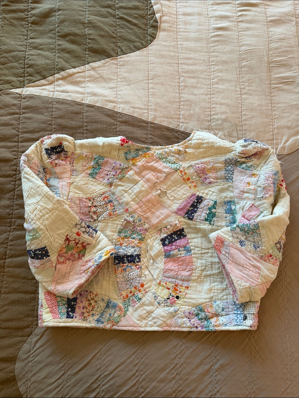 Honeybea Patchwork Quilted Jacket - Cream & Pastel - Picture 5 of 9